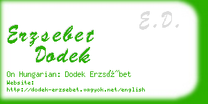 erzsebet dodek business card